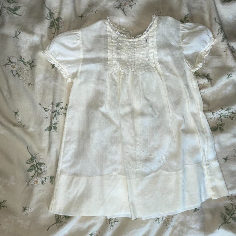 White vintage Cherubs baby dress